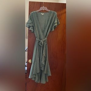 Hi lo midi wrap dress
